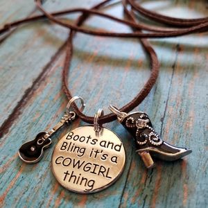 handmade cowgirl bling necklace